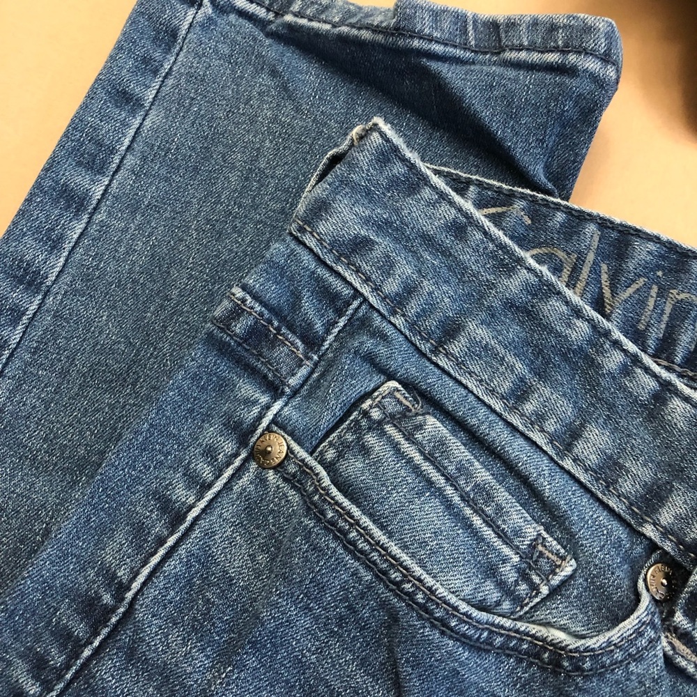 Calvin Klein Classic Blue Straight Leg Jeans - Picture 7 of 12